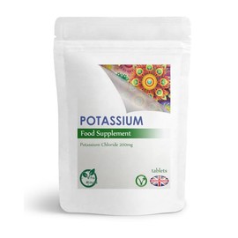 100 x Potassium 200mg Tablets, Blood Pressure, Nervous Function, Muscle Support (Vegan)