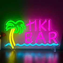 Tiki Bar Neon Sign for Wall Decor Dimmable Led Neon Signs Bar Neon Sign Neon Beer Signs Tiki Bar Light Up Neon Sign for Bedroom Man Cave Bar Pub Club Restaurant Bistro Party