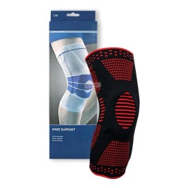 J.H. Company Rodillera Deporte Elastica De Compresion Ajustable Jb-179 Color Rojo Talla Xl