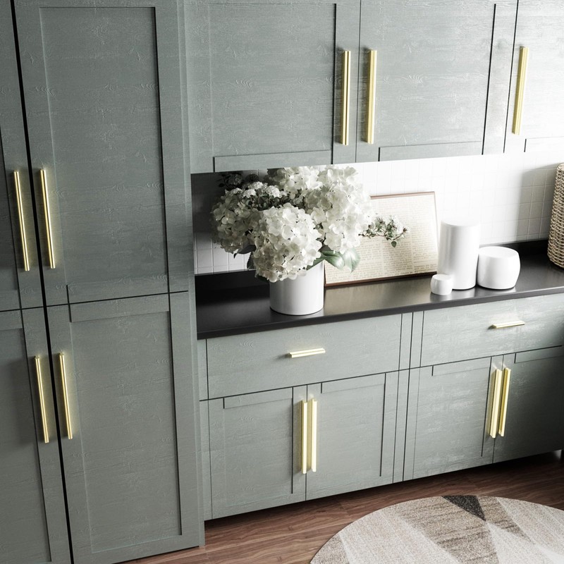 Cobbe 10 Pack i-Shaped Champagne Bronze Cabinet Pulls 7-9/16 inch(192