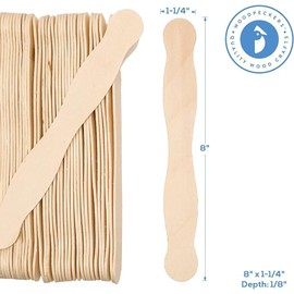 Wooden 8" Fan Handles, Wedding Programs, or Paint Mixing, Pack 500, Jumbo Craft Popsicle Sticks for Auction Bid Paddles, Wooden Wavy Flat Stems for Any DIY Crafting Supplies Kit, by Woodpeckers