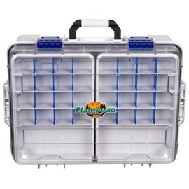 Flambeau Outdoors 4000WPNC Waterproof Satchel 4000, Portable Waterproof Tackle Box with Trays, Gray/Clear