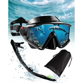 Victoper Erwachsenen Tauchausrüstung Panoramische Unterwassermaske wasserdichter Schnorchel AntiAuslauf System verstellbares DivingGerät Für Erwachsene Jugendliche
