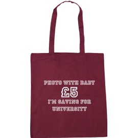 Hippowarehouse Photo with Baby. 5 I'm Saving for University Tote Shopping Gym Beach Bag 42cm x38cm, 10 litres