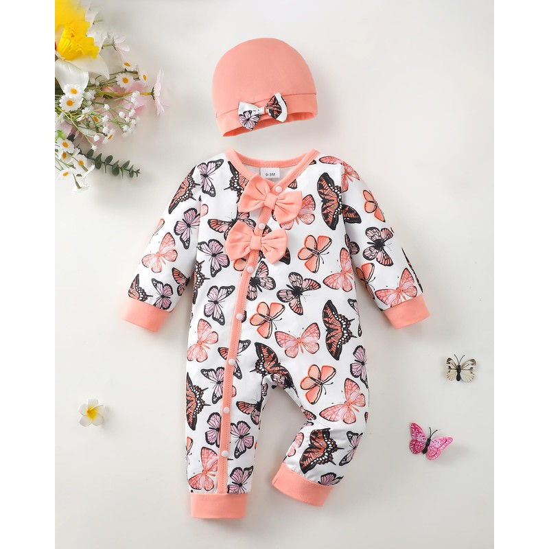 Mioglrie newborn girl outfits baby rompers girl fall winter clothes