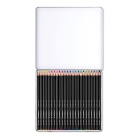 STAEDTLER 149C M24 Coloured Pencils (Classic Hexagonal Format, Super Soft Lead, High Coverage on Light and Dark Paper) Metal Case with 24 Bright Colours