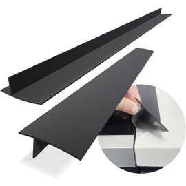 Silicone Stove Counter Gap Cover Kitchen Counter Gap Filler Transparent 25" Long Gap Filler Sealing Spills between Kitchen Appliances Washing Machine and Stovetop, Set of 2 (Clear)