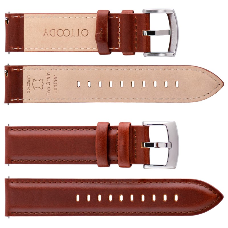 Ottoody Genuine Leather Replacement Watch Band, 0.71, 0.75, 0.79, 0.83,