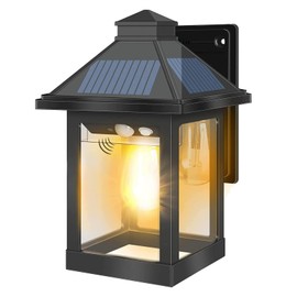 Moman Solarlampe für Außen, Vintage Solarleuchte mit Bewegungsmelder 2200mAh Solar Wandleuchte 3 Modi IP65 Wasserdicht für Garten Zaun Garage, Solarlampe-Außen-LED-Bewegungsmelder-Licht