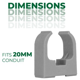 Boltza® Saddle Cable Clips for 20mm Tube Black or Grey Screw Fixing 10 or 50 Pieces (50, Grey)