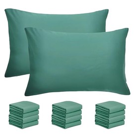 ZPECC Pillow Cases Standard Size 12 Pack - Bulk Pillowcases with Envelope Closure, Pillow Covers for Home, Camping, Travel Essentials (12 Pack,20x26,Light Teal)
