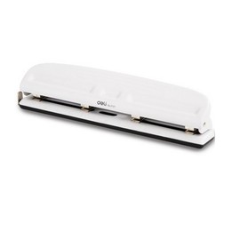 Chris-Wang Adjustable White 4-Hole Paper Punch Puncher for Binder Planner Inserts - 10 Sheet Capacity - 6mm Hole Diameter - Benchmarking & Scale Design (No.0121)