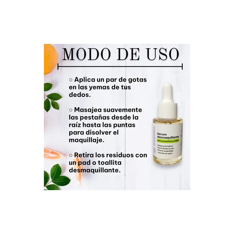 Serum Desmaquillante Pestañas Cejas Fortalecedor 30ml Ananda