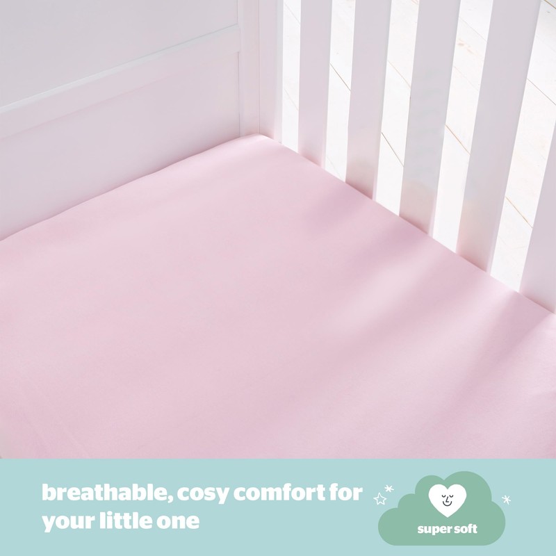 Silentnight Safe Nights Cot Size Fitted Sheets Set 100% Jersey