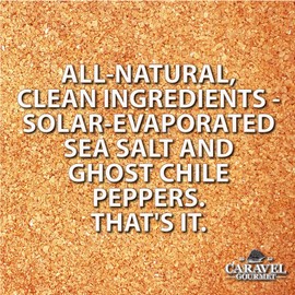 Ghost Chili Pepper Sea Salt - All-Natural Unrefined Sea Salt Infused With Extra Hot Ghost Pepper - No Gluten, No-MSG - One of the World's Hottest - Cooking or Finishing - 4 oz. Stackable Jar