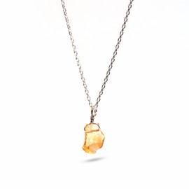 GemInspire Citrine Pendant Necklace, Yellow Crystal Necklace, Raw Gemstone Necklace, November Birthstone Jewelry, Daily Wear, 925 Silver 16+2 inch Adjustable Chain
