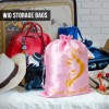 6PK Satin Wig Bags with Drawstring - Silk Hair Storage