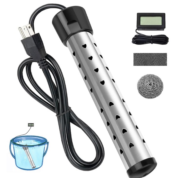 2000W Immersion Water Heater Electric with 304 Stainless Steel Cover,