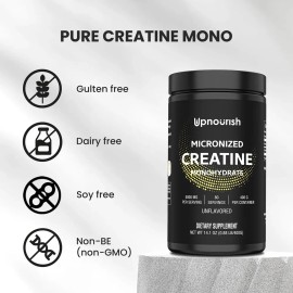 Upnourish Creatine Monohydrate Micronized - Vegano Sin Sabor                                                                                          