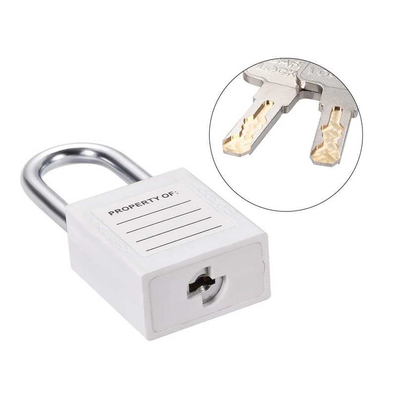 sourcing map Lockout Tagout Safety Padlock 1-1/2-Inch Steel Shackle Keyed