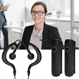 ASAWASA 2PCS Wearable walkie talkies,400-470MHZ Mini Two Way Radio with Earpiece Headset Set,Suitable for Commercial venues Such as Hotels, Restaurants, Shopping malls, supermarkets, etc（Black）