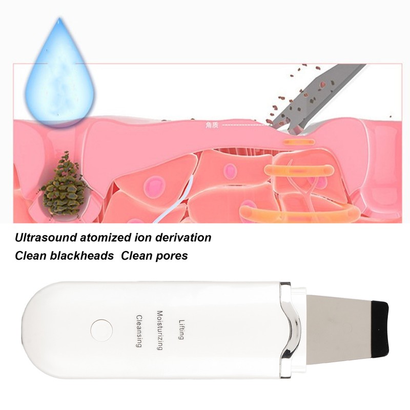 Electric Skin Scrubber Pore Spatula Face Cleaning Blackhead Removal Ultrasound