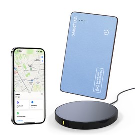 SMART CC Wallet Tracker Card Slim Bluetooth Item Locator for Apple Find My (iOS Only) Compatible Smart Wallet Air Tag Tracking for Keys Luggage Bag Rechargeable Anti-Loss Finder Accessory (Pink)