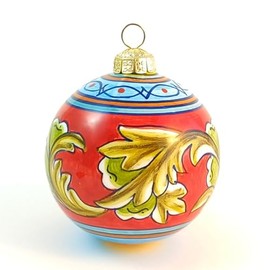 thatsArte – Italian Hand Painted Ceramic Christmas Ball Ornaments Deruta Pottery for Xmas Tree Decoration Handmade in Italy by D&G Design