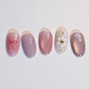 Pearl Flower Handmade Nail Tips - Coffin Midi / 진주