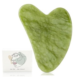 Gua Sha - 100% Natural - Face Massager - Guasha for Face and Body Massage - Anti-Wrinkle Massager Eye Bags and Dark Circles - Relaxing and Firming Jade Stone (Gua Sha)