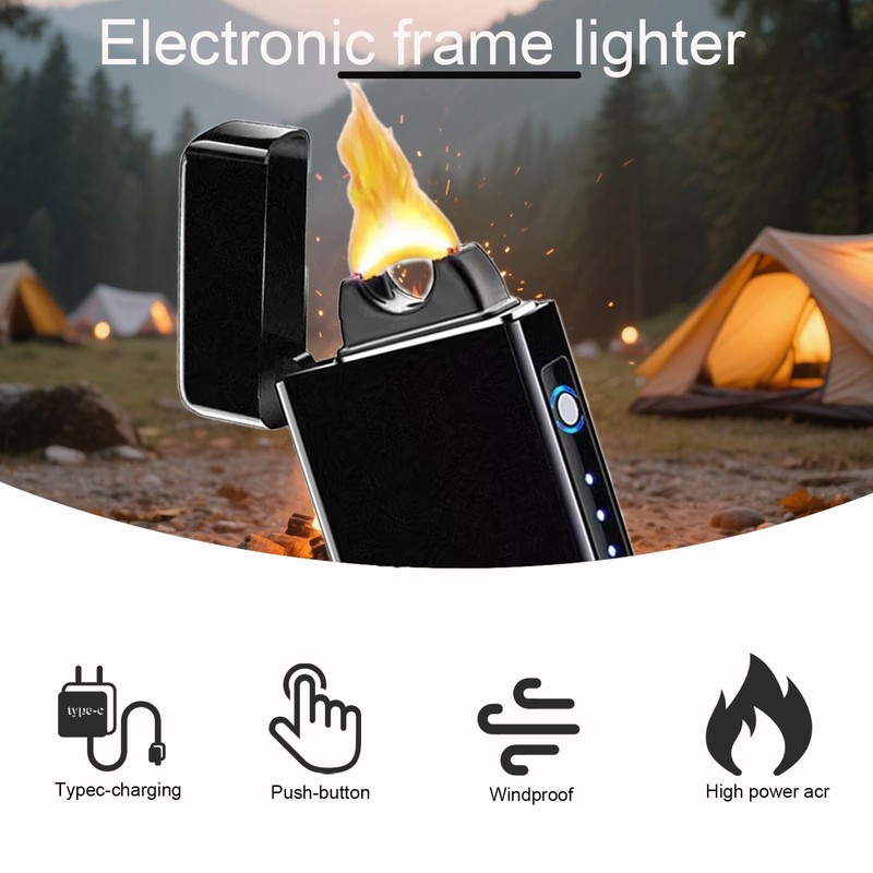 Electric Lighter Plasma Rechargeable with LED Battery Indicator Strong Flame,