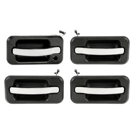 Kojem 4Pcs Exterior Door Handles Set Compatible with 2003-2009 Hummer H2 Base Replacement for HU1311101 HU1310101 FDH010176 HU1521101 HU1520101 Plastic Black & Silver