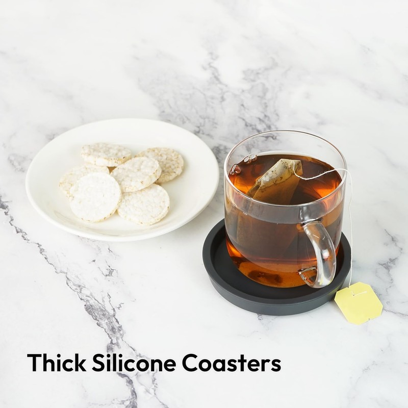 Carrotez Thick Silicone Coasters for Drinks, Round Bulky Cup Coasters