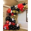 Black Red Gold Star Balloons,9Pcs Black Gold Explosion Star Foil