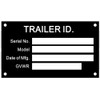Engraved Medium Four line Trailer Equipment Plate Tag Serial Model