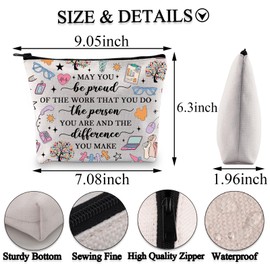 PLITI Social Worker Appreciation Gift Social Worker Makeup Bag MSW Graduation Gift May You Be Proud of The Work You Do Gift (Be Proud SW bagU)