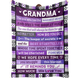 SECOGM Grandma Gifts Blanket, Grandma Birthday Gifts from Grandchildren, Gift for Nanny Nana on Mothers Day Christmas, Soft Throw Blankets 50" x 60"