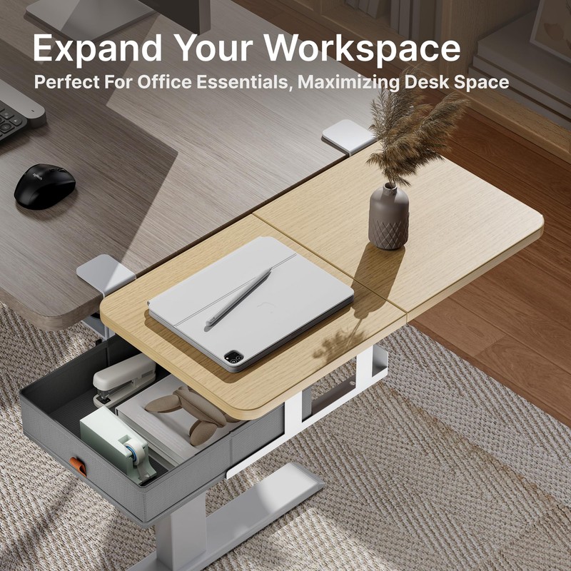 PEGZONE Desk Extender Tray, 24" x 14.4" Clamp On Desk