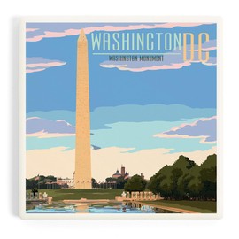Lantern Press Washington, DC, Washington Monument Scene (Absorbent Ceramic Coaster, Single, Cork Back, Kitchen Table Decor)