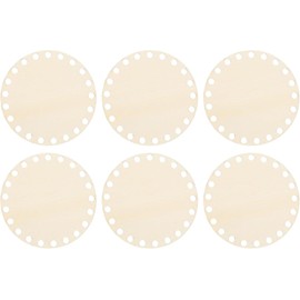 Round Wooden Basket Bottom, 6Pcs Circle Shape Wooden Basket Bottom, Round Blank Crochet Knitting Wood Base,Circle Blank Crochet Basket Wood Base for DIY Basket Making, 4 inch