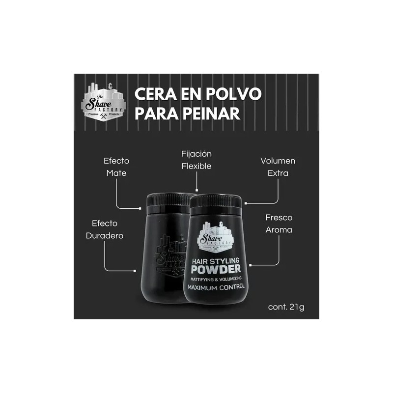 The Shave Factory Cera Polvo Volumen Control Ligero Profesional