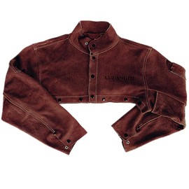 EULANGDE Premium Heat Resistant Leather Welding Cape Sleeve,Adjustable Cuffs, Adjustable Collar for Men and Women (Dark Brown，XX-Large