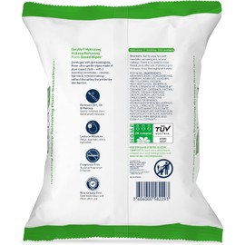 CeraVe Hydrating Facial Cleansing Makeup Remover Wipes Plant Based Face Wipes Biodegradable in Home Compost Face Wash Cloth Suitable for Sensitive Skin Fragrance-free Non-comedogenic 25 Count