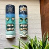 Set of 2 Blue & Green Ocean Tiki Masks –