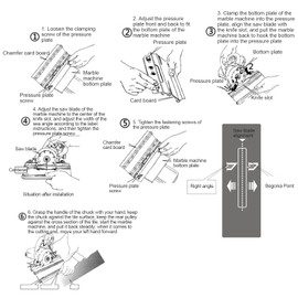 45 Degree Ceramic Tile Chamferer, Manual Tile Ceramic Cutter, Desktop Stone Cutting Machine Guide Tool with Wheel 0-0.2 Inch