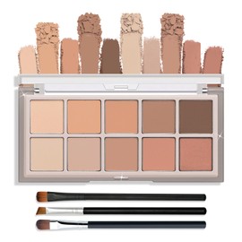 10 Colors Eyeshadow Palette,Matte Nude Eyeshadow Makeup Palette for Women & Naturing-Looking Makeup,High Pigmented Long Lasting Naked Ultra-Blendable Eye Shadow Palette with Brush D