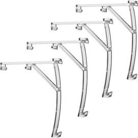Valance Clips 4pcs 3.5" (89mm) Plastic Clear Color Curved Panel Hidden Retainer Holder for Vertical Blinds with a 1-17/32inch(39mm) headrail in Width