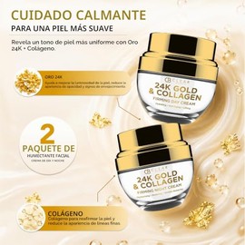 Clear Beauty Set Crema Hidratante Día Noche Oro Quilates Colágeno Antiedad Probada Por Dermatólogos Ingredientes Naturales Cuidado Piel Corean