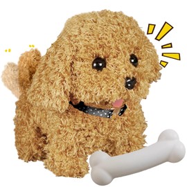 YOUYIKE Dog Toy Children, Plush Toy Dog Running and Barking, Easter Gifts Children, Interactive Plush Toy with Walking, Barking, Tail Wagging for Children Toy