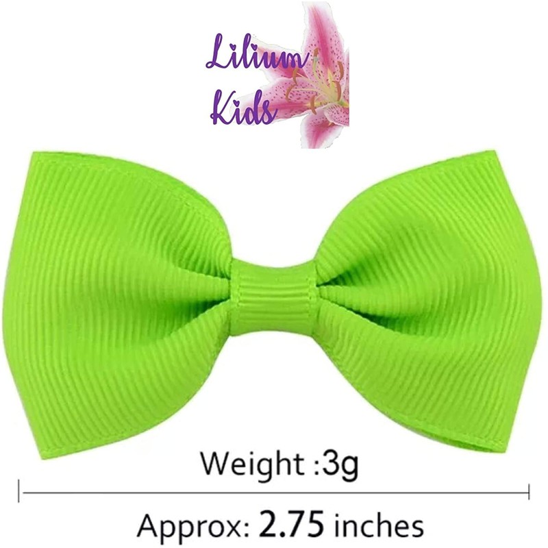 Hot Pink Hair Bows Clips Slides Grips 2.7" inch Soft